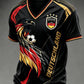 Men's Germany Football Fan Print V-neck T-shirt