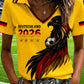 Women's German Football Fan Printed V-neck T-shirt
