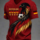 Men's German Football Fan Printed V-neck T-shirt