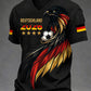 Men's German Football Fan Printed V-neck T-shirt