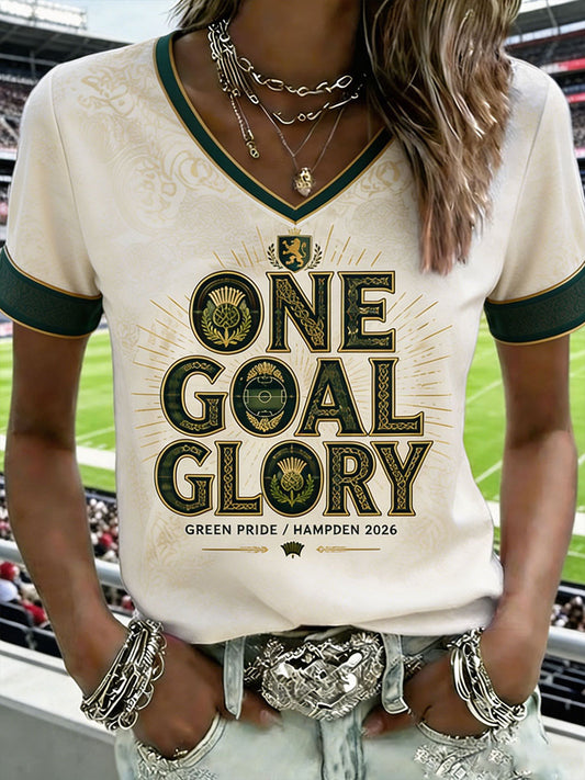 Women's Green Football Lover Art Printed T-shirt