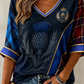 Women's Scotland Printed Mid-length Sleeves V-Neck T-Shirt