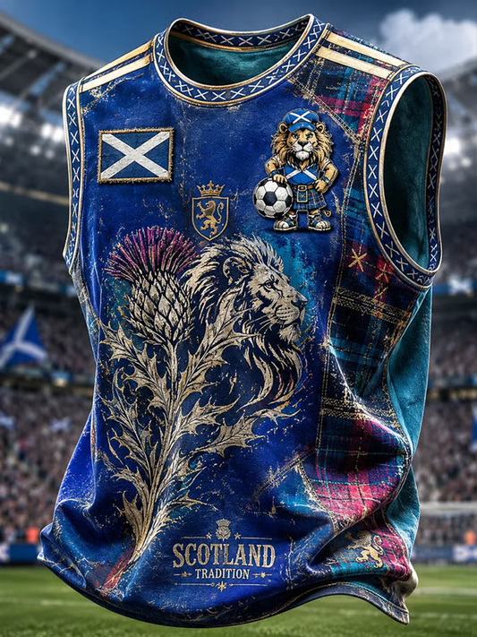 Men's UK Football Lover Scotland Printed Casual Tank Top