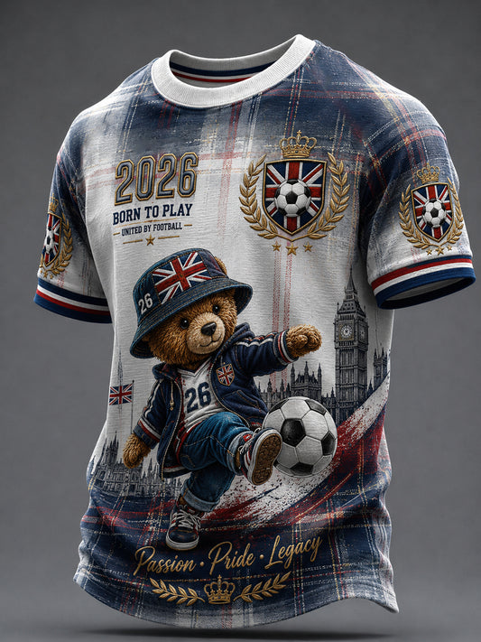 Men's British Football Printed T-shirt