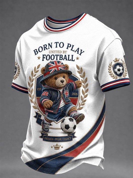 Men's British Football Printed T-shirt