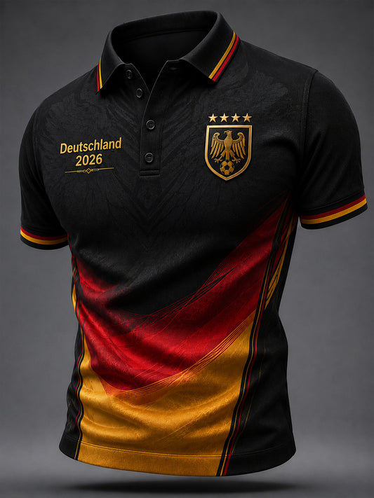 Men's Deutschland Football Fan Print Casual Top