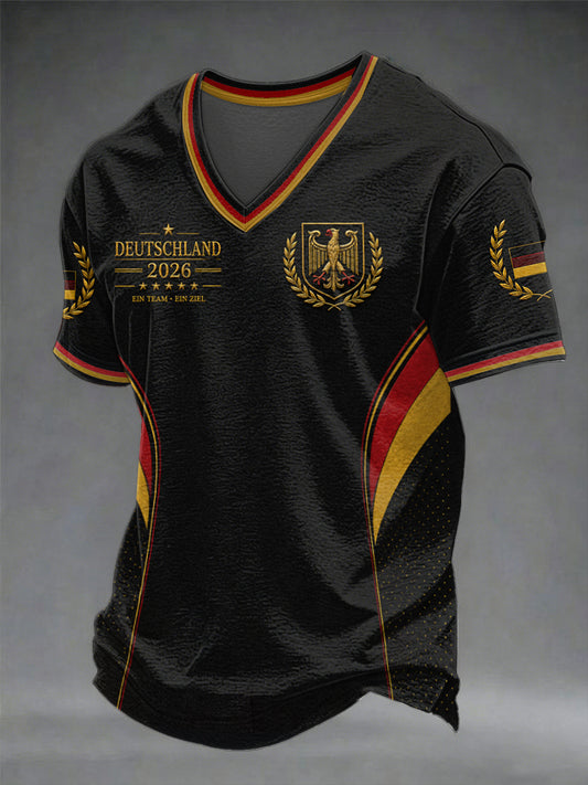 Men's Deutschland Football Fan V-neck T-shirt