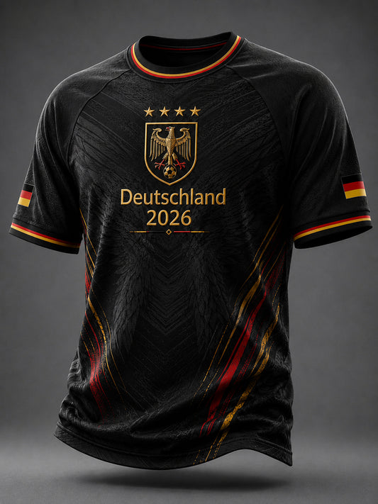 Men's Deutschland Football Fan Printed Casual short sleeves t-shirt