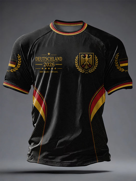 Men's Deutschland Football Fan Printed Casual short sleeves t-shirt