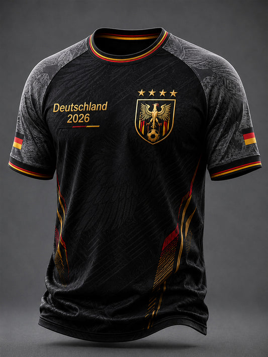 Men's Deutschland Football Fan Printed Casual short sleeves t-shirt