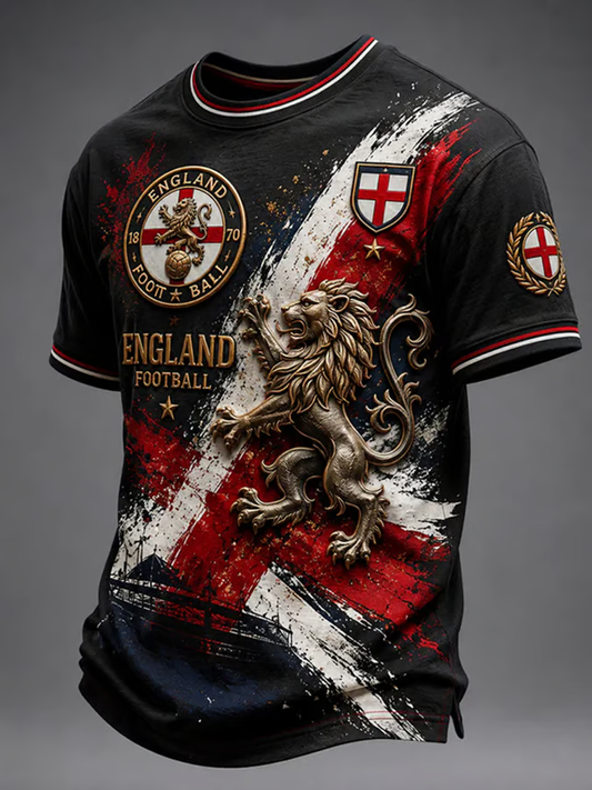 Men's UK Football Lover England Printed short sleeves t-shirt